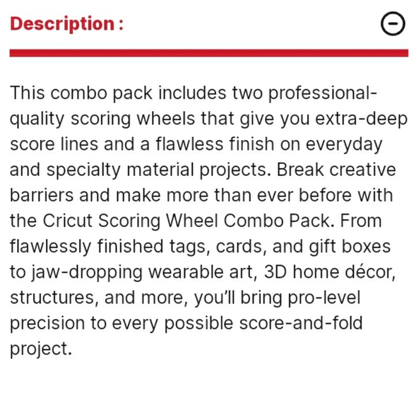 NIB Cricut Scoring Wheel Combo Pack - Picture 3 of 3